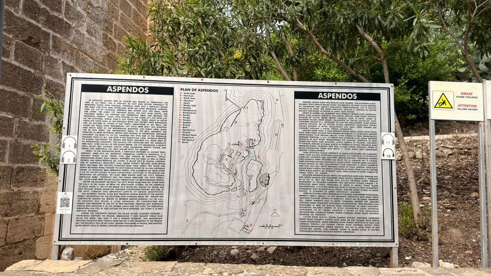 Aspendos Antik Kenti gezi haritası